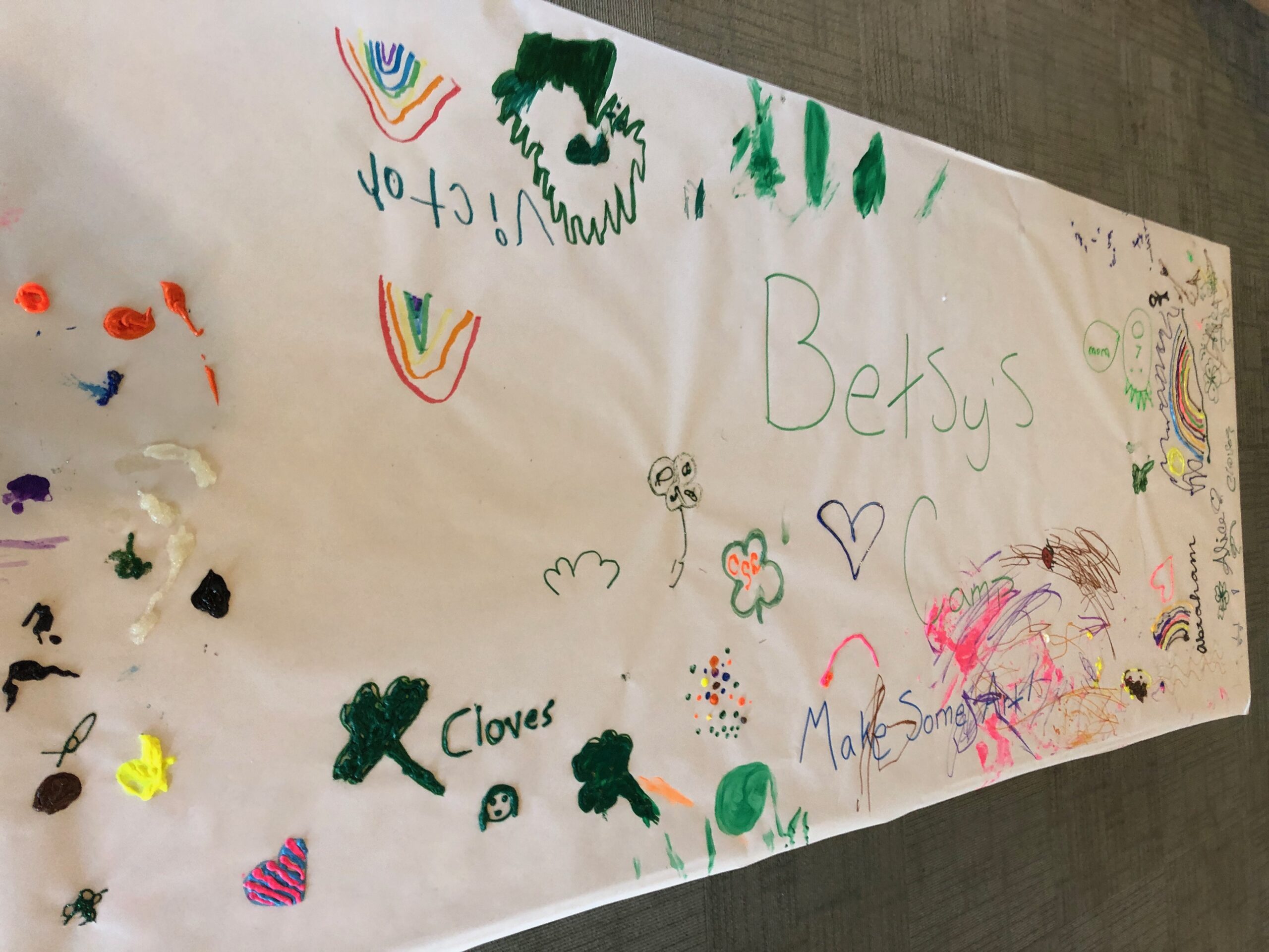 hand painted banner that reads Betsy's